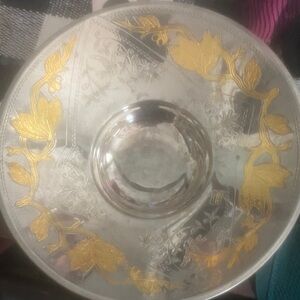 Elegant Silver and Gold Decorative Plate